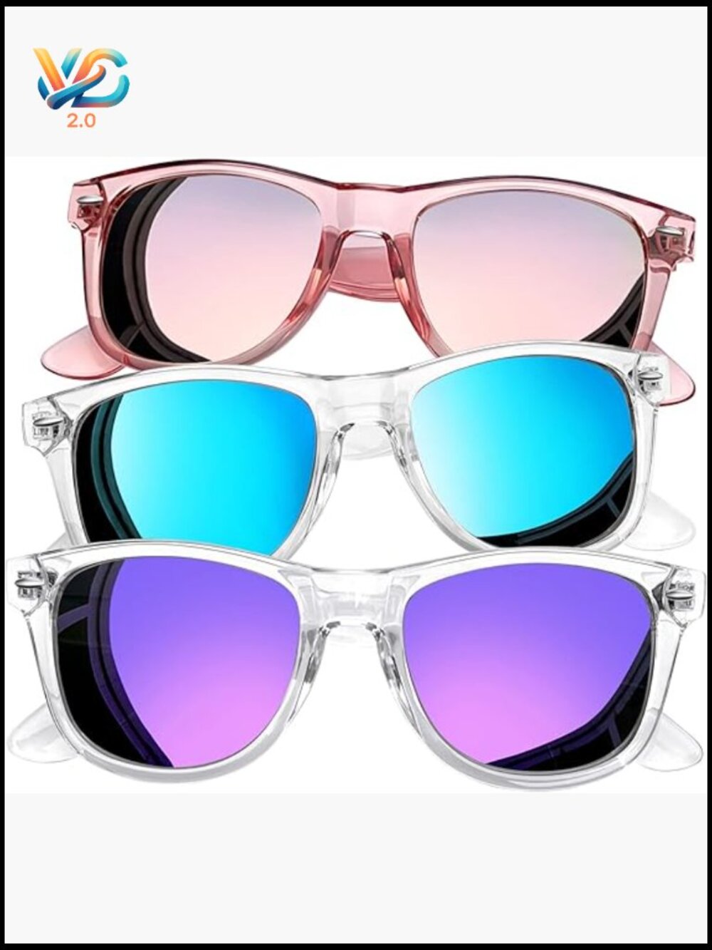 3 Pack Square Sunglasses Polarized UV Protection Trendy Shades for Women Men